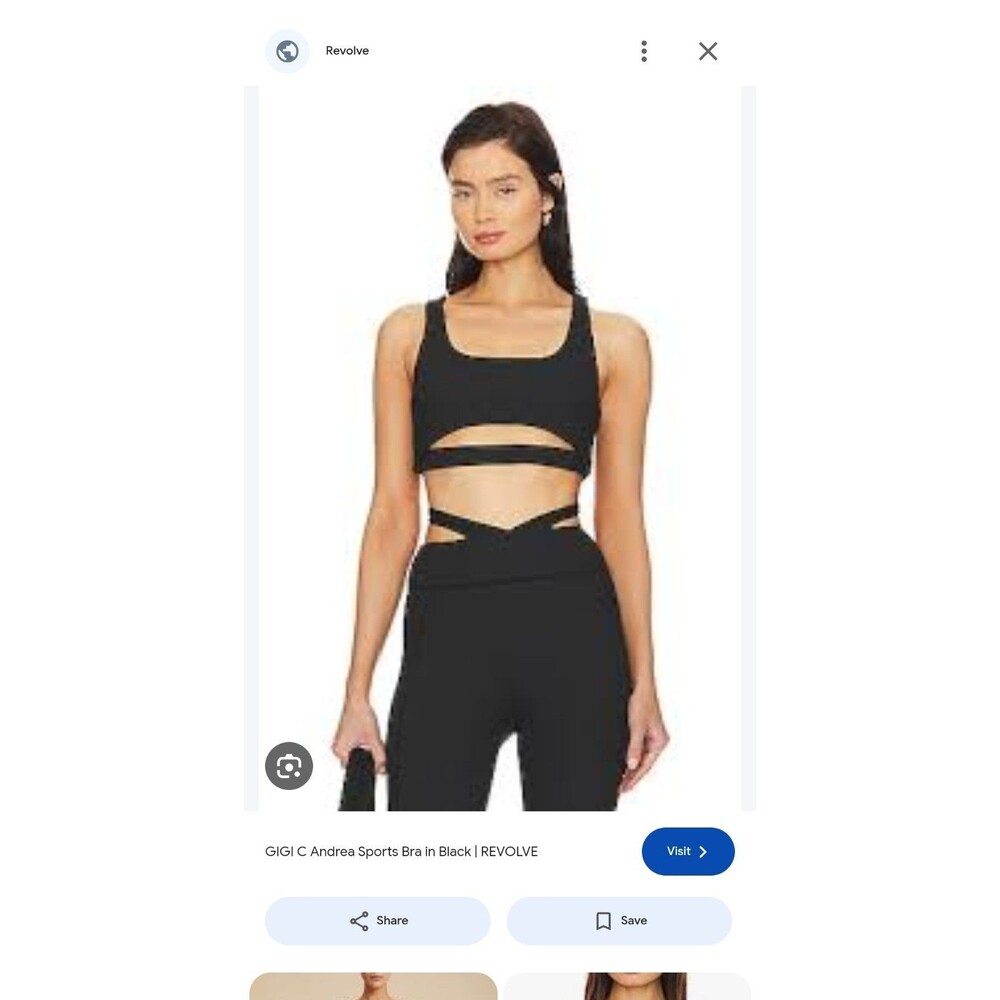 GIGI C Andrea Black Cutout Sports Bra Women’s Size M NWT Revolve
